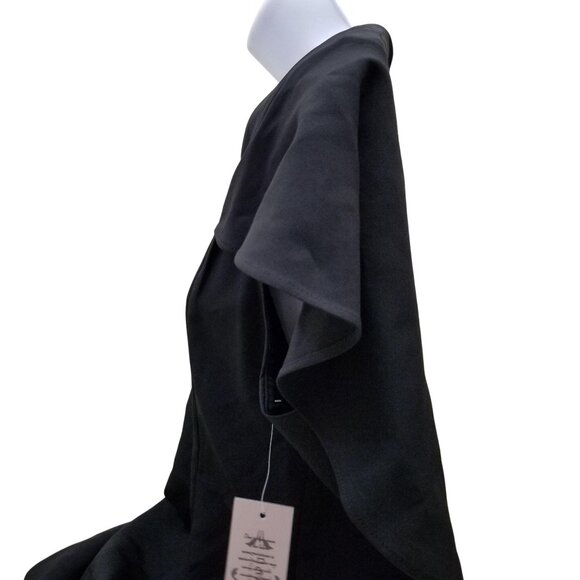 Nanette Lepore 8 Black Cape Dress Overlay V Neck Formal Party Wedding - Picture 6 of 11